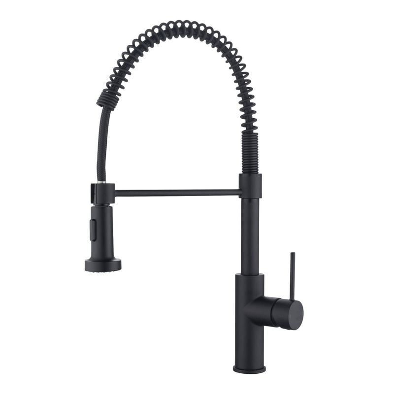 Mondella Resonance 35mm Matte Black Dual Function Coil Pull Down Sink Mixer WELS 4 Star 7.5L/min