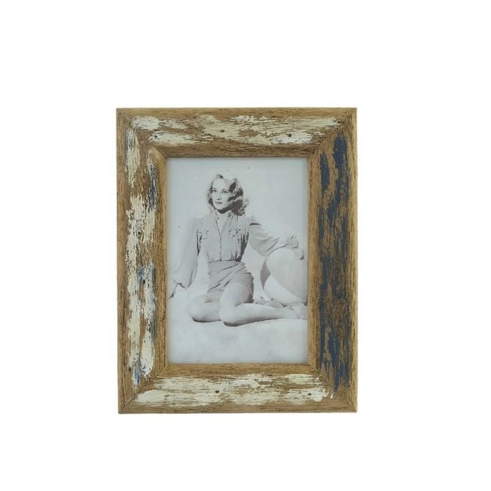 Willow & Silk Handmade 24cm Blue/ Whitewash '5x7' Photo Frame