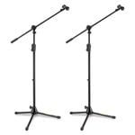 2PK Hercules EZ Clutch Tripod Microphone Stand w/ 2 in 1 Boom & EZ Mic Clip