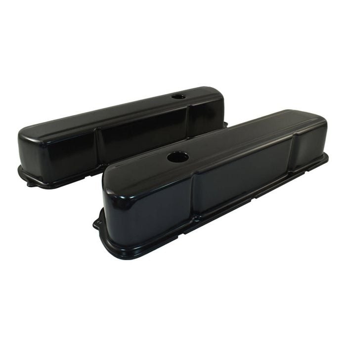 Black Steel Tall Valve Rocker Covers Pair suits Holden 253 308 (No Logo)
