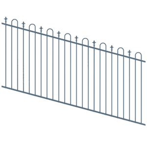 ProtectorAl 1201-2400W x 1200H Deep Ocean Loop & Spear Top Pool Fence Panel Raked Up to 15º