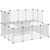 vidaXL Small Animal Cage Rabbit Hutch DIY Pet Playpen Transparent PP and Steel