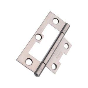 Lane 75 x 47 x 1.6mm Polished Stainless Steel Easy Fit Fixed-Pin Hinge - 2 Pack