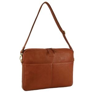 Pierre Cardin 13" Italian Leather 15" Laptop Computer Business  in Cognac