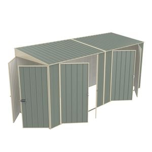 Build-a-Shed 1.5 x 4.5 x 2.0m Green Skillion Double + Double Hinged Side Doors Shed