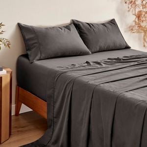 Serene 400TC Bamboo Cotton Sateen Sheet Set Charcoal - Single Bed