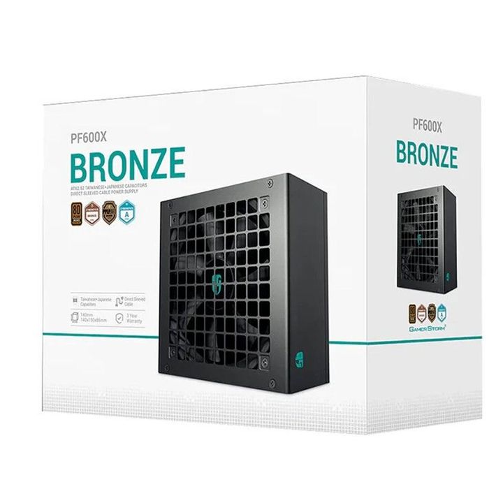 DeepCool PF600X 600W Gamer Storm 80+ Bronze/ Cybenetics ATX Power Supply 120mm Fan, Japanese & Taiwanese Capacitors, DC to DC, A
