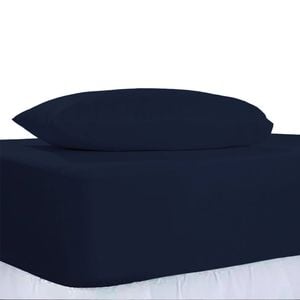 The Lighthouse Washed Cotton Combo Bedding Set With Pillowcase Double Navy