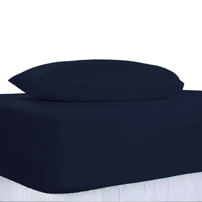 The Lighthouse Washed Cotton Combo Bedding Set With Pillowcase Double Navy