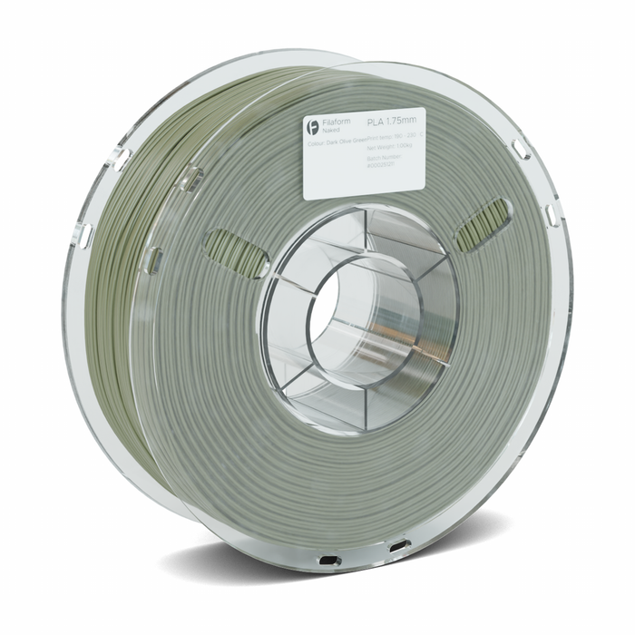 Filaform Naked PLA 3D Printer Filament 1.75mm 1kg Dark Olive Green