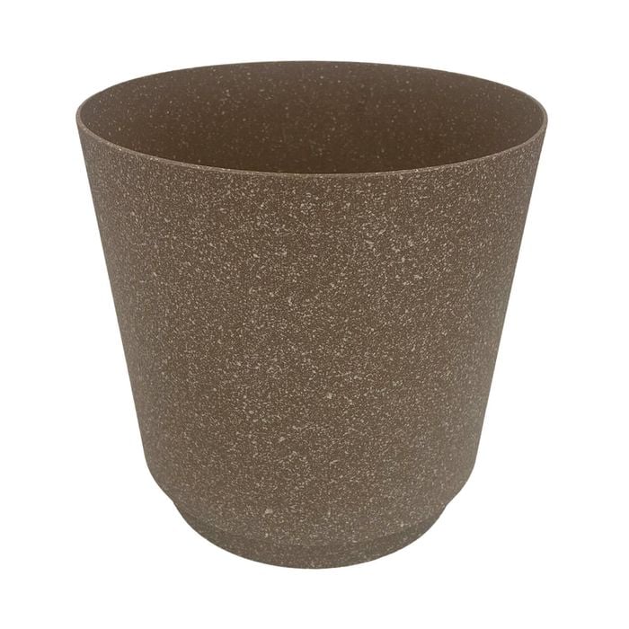 Eden 28cm Brown Round Stonelite Self Watering Plastic Pot