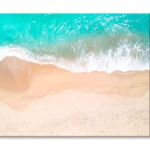 Aerial View Of Sandy Beach and Ocean  Print 100% Australian Made 150 x 100cm  (Stretched)