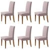 Sherwood Faux Linen Stretch Fit Chair Cover Rose 6 Pack