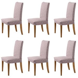 Sherwood Faux Linen Stretch Fit Chair Cover Rose 6 Pack