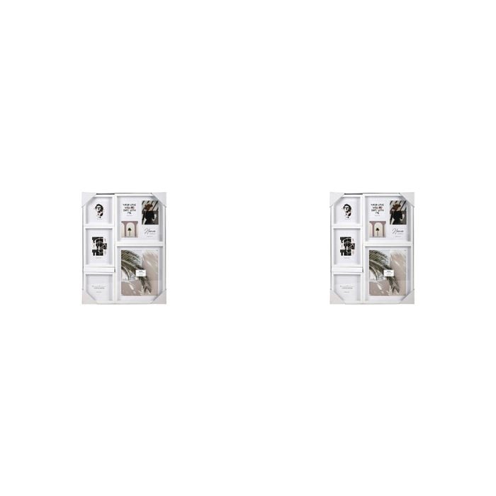 2PK Unigift Mode 8-Openings Collage Picture Frame White