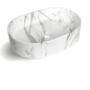 Attica 500 x 340mm Gloss Carrara Cove Oval Basin