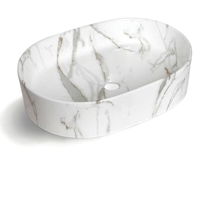 Attica 500 x 340mm Gloss Carrara Cove Oval Basin