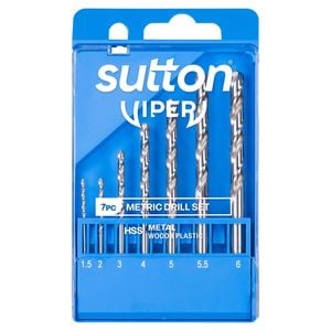 Sutton Tools 1.5mm - 6.0mm Viper Metric Drill Bit Refill Set 7 Piece