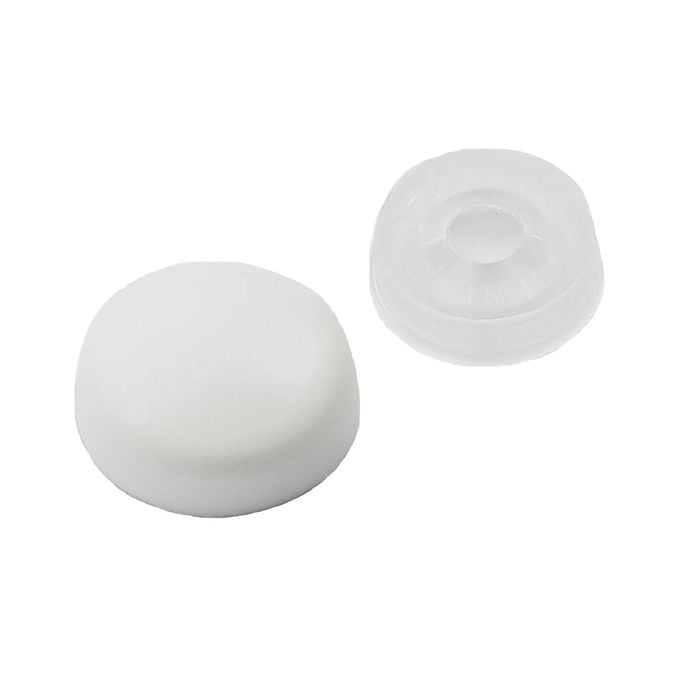 Hafele 10mm Diameter White Cover Caps - 24 Pack