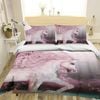 3D Peach Blossom Unicorn 047 Bedding Set Pillowcases Quilt Duvet Cover Set Queen King