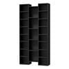 Oikiture Bookshelf Display Shelf CD DVD Storage Media Rack Stand Bookcase Black