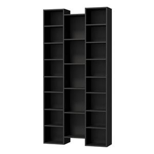 Oikiture Bookshelf Display Shelf CD DVD Storage Media Rack Stand Bookcase Black