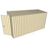Build-A-Shed 1.2 x 3.7 x 2.0m Skillion No Side Doors Shed - Cream