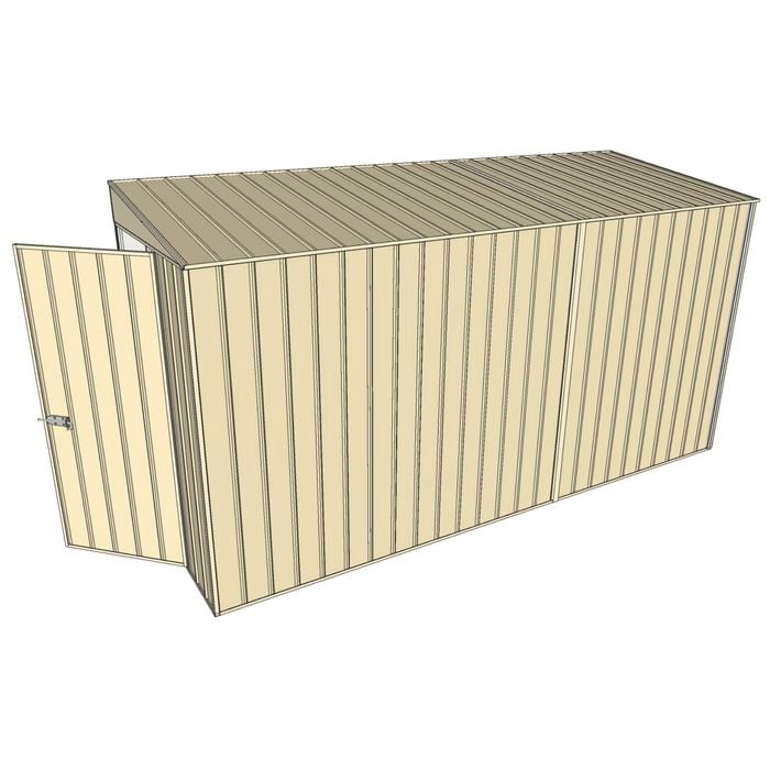 Build-A-Shed 1.2 x 3.7 x 2.0m Skillion No Side Doors Shed - Cream