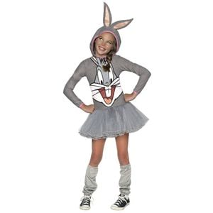 Rubies Bugs Bunny Looney Tunes Girls Hooded Fancy Dress Up Party Costume Size S