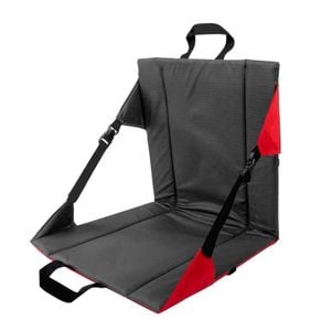 Catzon Portable Seat Cushion with Backrest Foldable for Camping-Grey Red