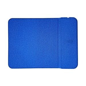 2 in 1 Foldable Mouse Pad With 10W Wireless Charger PU Leather - Blue