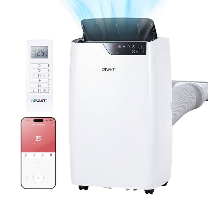 Devanti 3-in-1 Portable Air Conditioner Dehumidifier Fan WiFi Remote 12000BTU