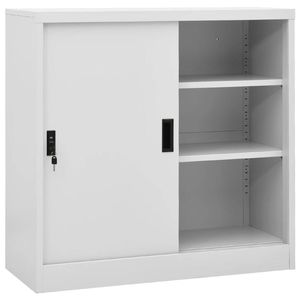 vidaXL Office Cabinet with Sliding Door Light Grey 90x40x90 cm