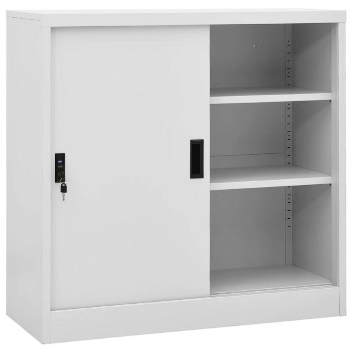 vidaXL Office Cabinet with Sliding Door Light Grey 90x40x90 cm