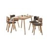 Natural Signature 1350mm 4 Seater Subway 5 Piece Dining Set with Cosmo Brown Seat Fabric