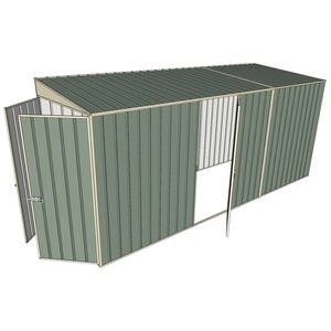 Build-a-Shed 1.5 x 4.5 x 2m Single Hinged Side Door Skillion Shed - Green