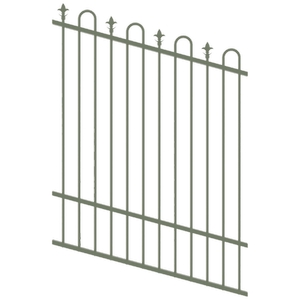 ProtectorAl 350 - 1200 x 1500mm Pale Eucalypt Raked Up to 15º Loop And Spear Top Pool Fence Panel
