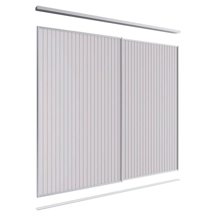 Lugna 2100 x 1801-2400mm Clear Anodised VJ Panels Wardrobe Double Sliding Doors