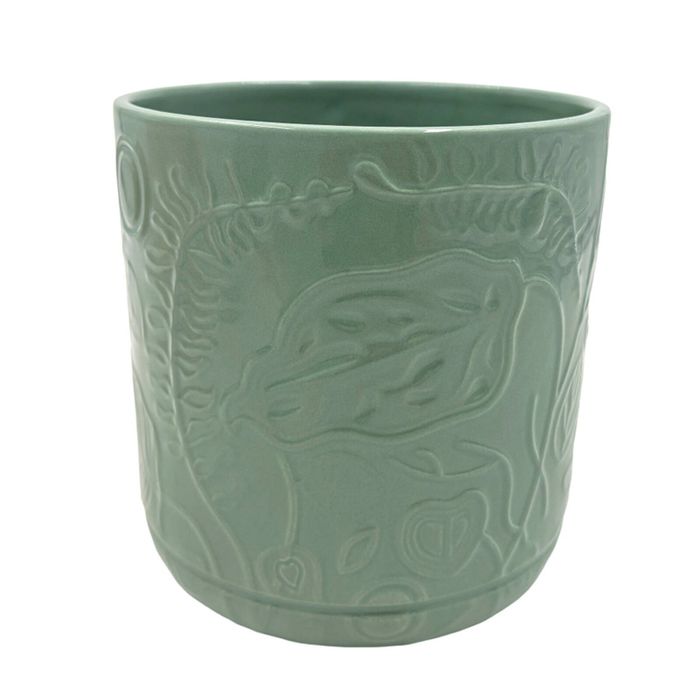 Northcote Pottery 15.2 x 15.6cm Green Bloom Cylinder Ceramic Indoor Pot