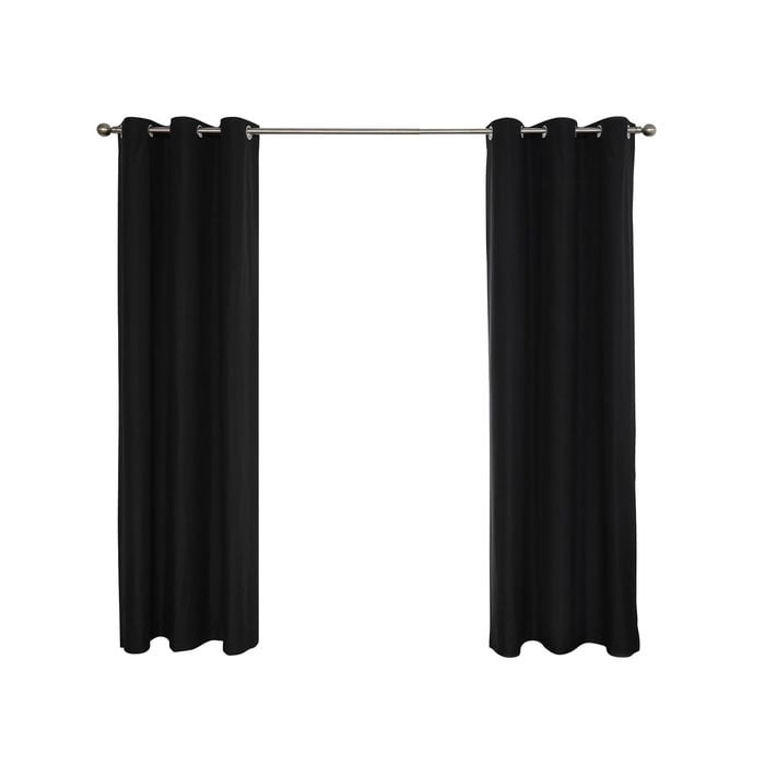 Windoware 120 x 223cm Jet Black Multi Eyelet Blockout Curtain - 1 Pack