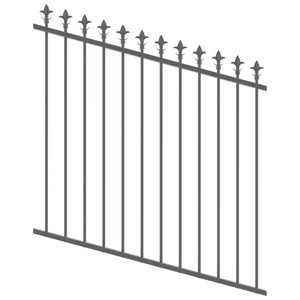 ProtectorAl 0350-1200W x 1200H Monument Spear Top Pool Fence Panel Raked Up to 15º