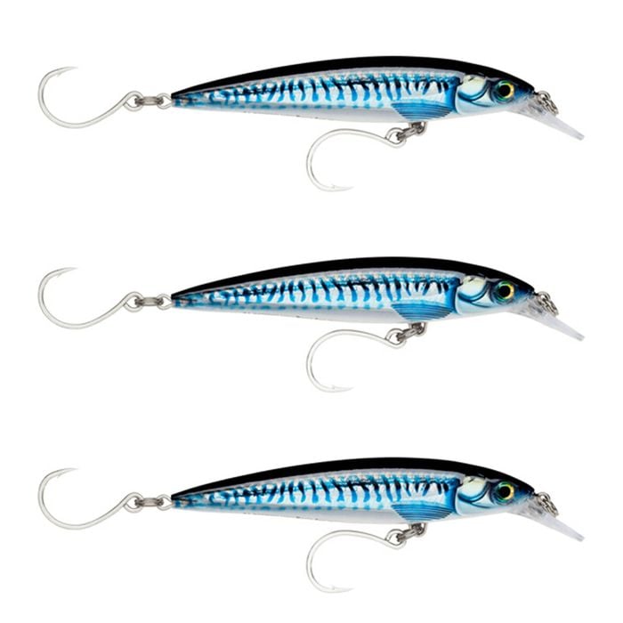 3x Rapala 14cm Saltwater X Rap Long Cast Sink Minnow Fish Lure -SL/BLU Mackerel