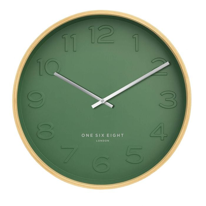 One Six Eight London Bella Forest Green 41cm Silent Wall Clock