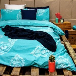 Ardor Paize Turquoise Reversible Quilt Cover Set Single