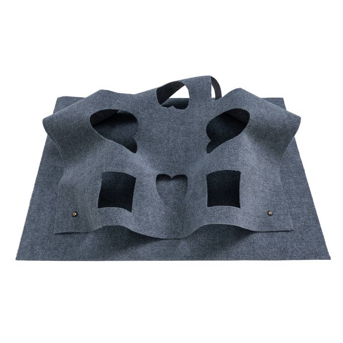 Costway Interactive Foldable Cat Tunnel 120 x 90cm Rectangular Large Enrichment Play Felt Mat-Grey