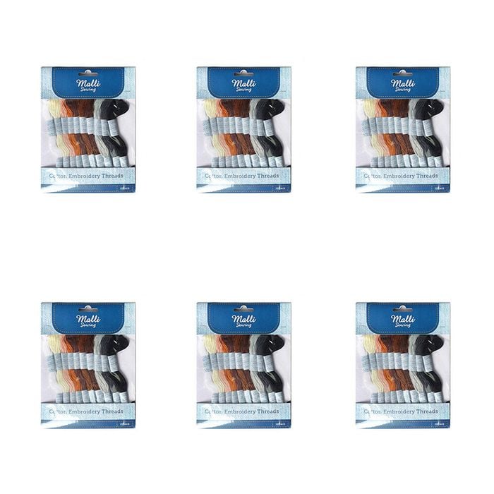 6pk Malli Sewing Cotton Soft Floss Coloured Diy Embroidery/sewing Thread/string