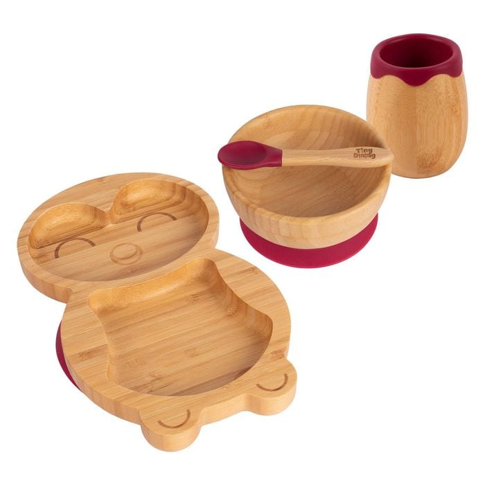 Tiny Dining 4pc Bamboo Penguin Baby Feeding Set with Suction Cup