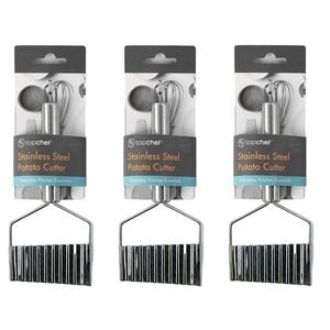 3PK Topchef Stainless Steel Potato Cutter Kitchen Utensil 20cm Silver