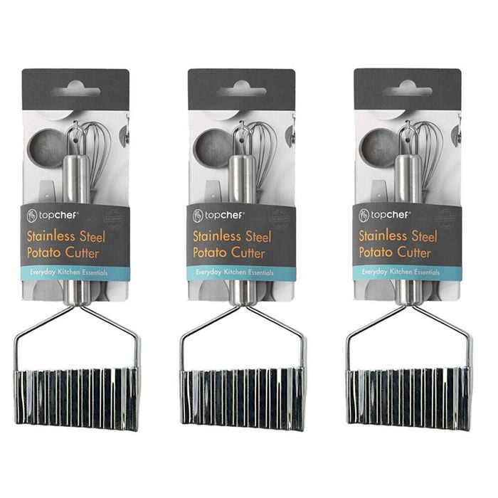3PK Topchef Stainless Steel Potato Cutter Kitchen Utensil 20cm Silver