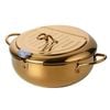 Anygleam Frying Pan Gold Stainless Steel Thermometer Kitchen Utensils Tempura Fryer Pan Temperature Control Fried Cooking Tools